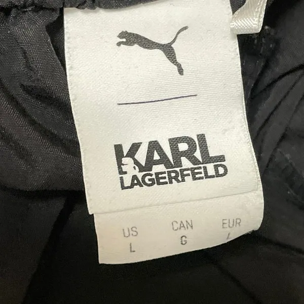 Karl Legarfeld Women's Black Side Stripes Drawstring Athletic Track Pants Size L - Image 4