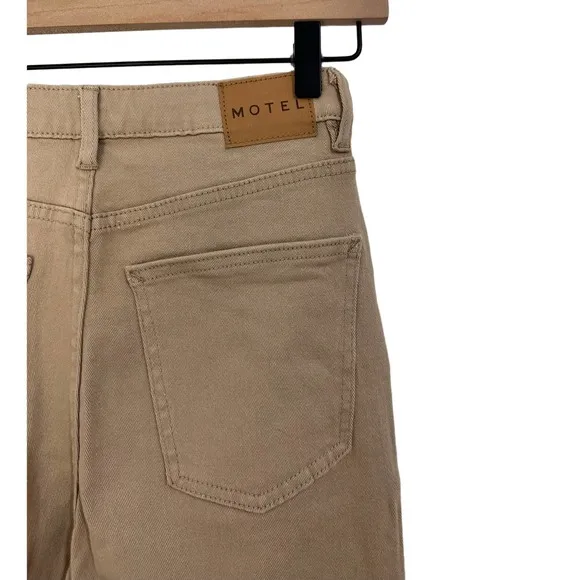 Motel Rocks Straight Leg Jeans In Winter Sandwash‎ Knit Argyle Tan Size XS - Image 8
