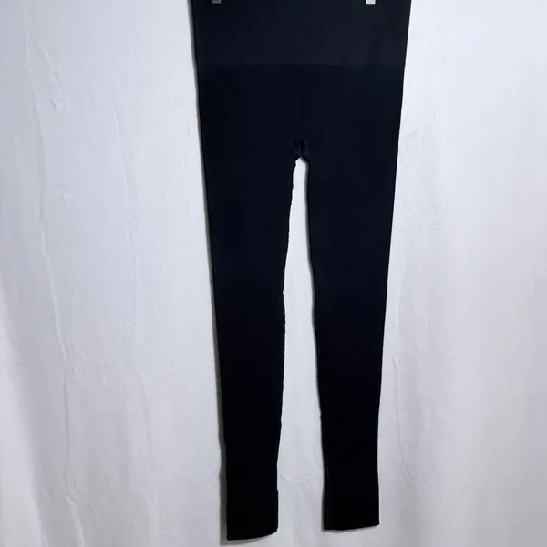 Blanqi Black Moto Cuffed Hipster Belly Support Maternity Leggings Size L - Image 2