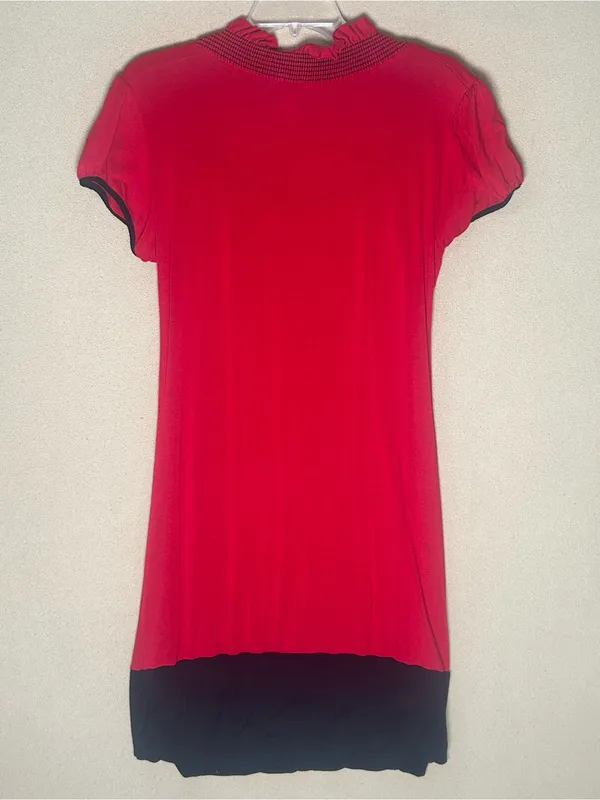 Plus size Red Short-Sleeve Graphic Tunic Top - Mini dress Size 2X Flattering fit - Image 5