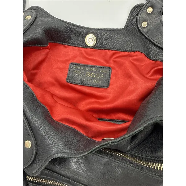 GG Boss Black Leather Large Hobo Bag Vintage Y2K - Image 7