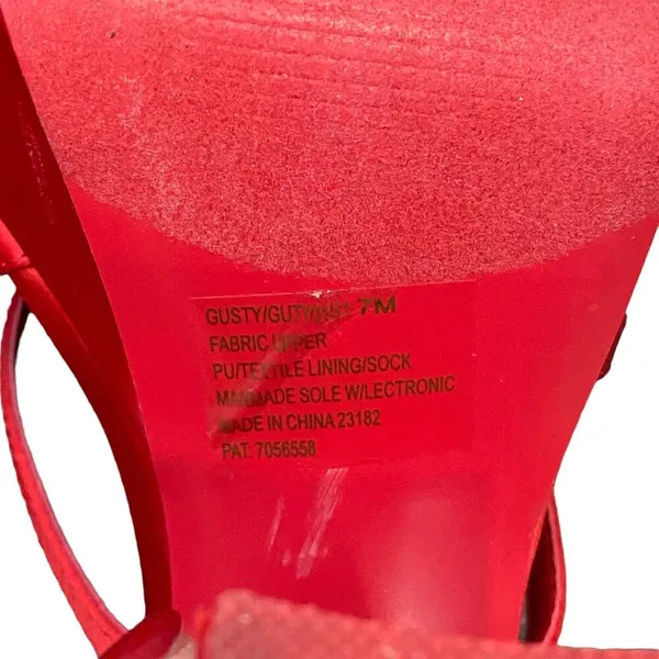 Steve Madden Gutsy Platform Pump Red Satin Block Heel Sandals Y2K Style Size 7 - Image 9