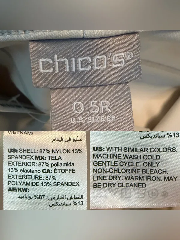 NWT Chico’s Womens Pants Ivory Cream 5 Pocket Slim Ankle Size .5 US 6 - Image 10
