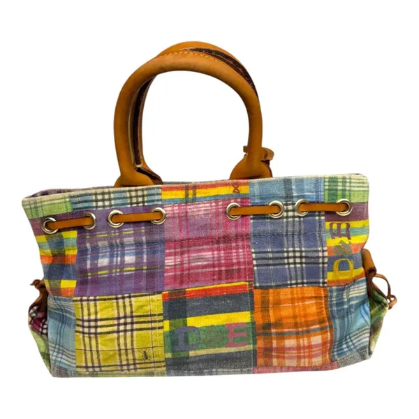 Dooney & Bourke Vintage Plaid Picnic Patchwork Ants Satchel Bag Purse Handbag - Image 4