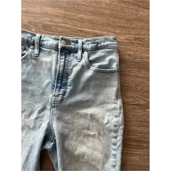 Madewell Womens 29 The Perfect Vintage Straight Jean Light Wash Raw Hem Hi Rise - Image 6