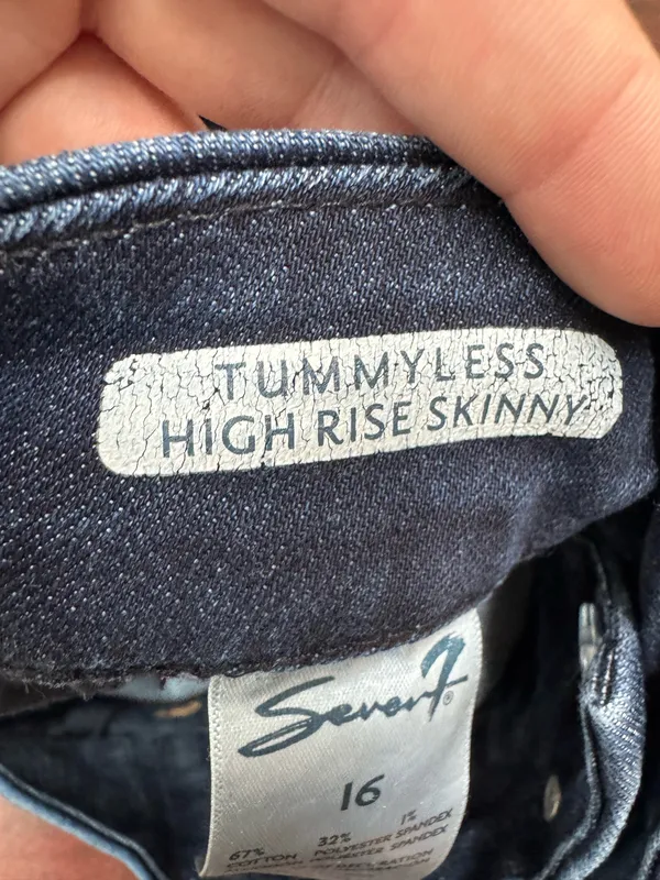 7 For All Mankind Tummyless High Rise Skinny Jeans Size 16 - Image 7