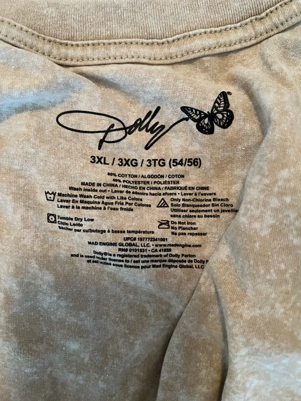 Oversized dolly Parton shirt Tan Size 3x - Image 3