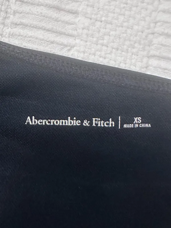 Abercrombie & Fitch Black One-Piece Swimsuit with White Logo - Image 3