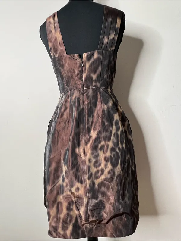 Banana Republic Leopard Print Halter Dress 0 Mob Wife Indie Sleaze Fit Flare - Image 6