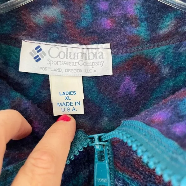 Columbia Womens XL Fleece Pullover Quarter Zip Jacket Mock Neck - Image 2