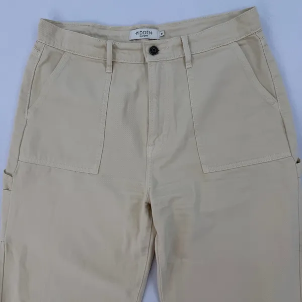 Hidden Los Angeles Cream Ivory Wide Leg Cargo Painter Pants Jeans Utility Sz 31 - Image 2