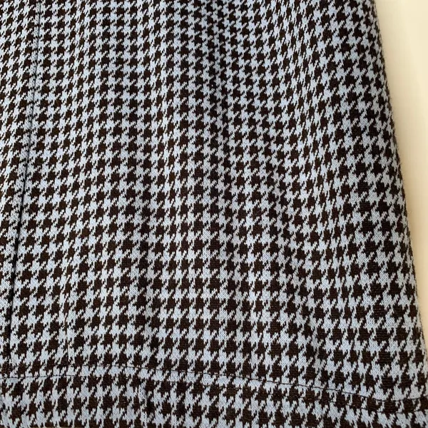 Lennie For Nina Leonard Houndstooth Skirt Fringe Trim Sz Large - Image 4