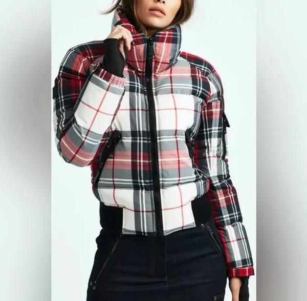 SAM. Freestyle Down Bomber Jacket Alpine Plaid Wind & Water Resistant XS NWT - Image 2