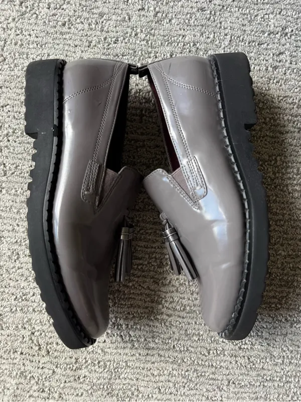Franco Sarto Women's Metallic Dark Gray Loafer Flats Size‎ 7.5 - Image 3