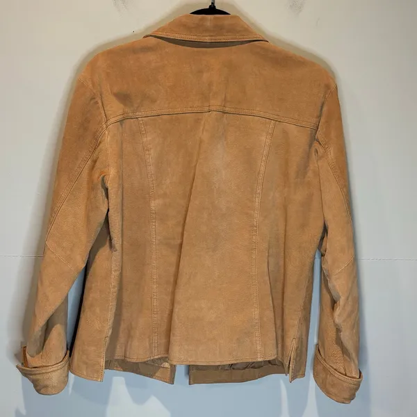 Coldwater Creek Tan Suede Leather Snap Front Jacket - size Large - Image 5