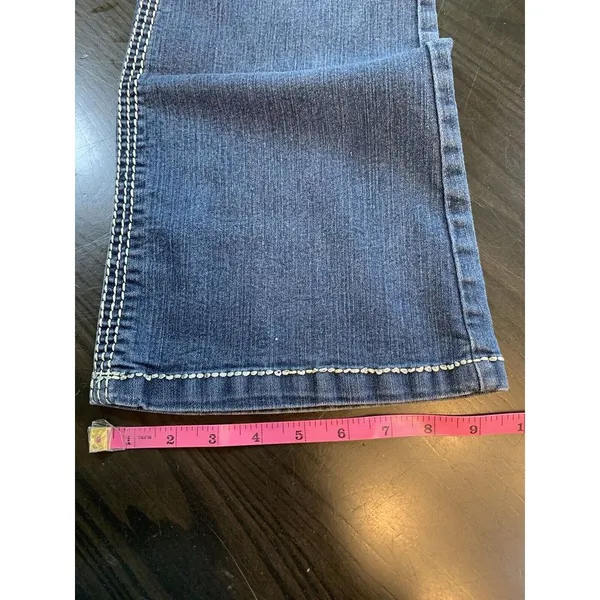 Bongo Jeans Size 7 Women's Boot Cut‎ Embroidered Blue Denim Y2K Festival Western - Image 11