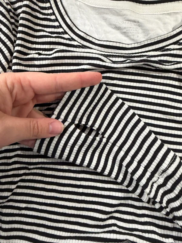 Aerie offline Striped Long Sleeve Crop Top - Image 4