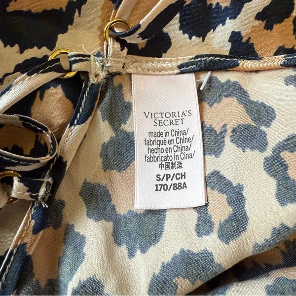 Victoria's Secret Leopard Print Cami Lace Detail‎ Lace Up Size Small - Image 4