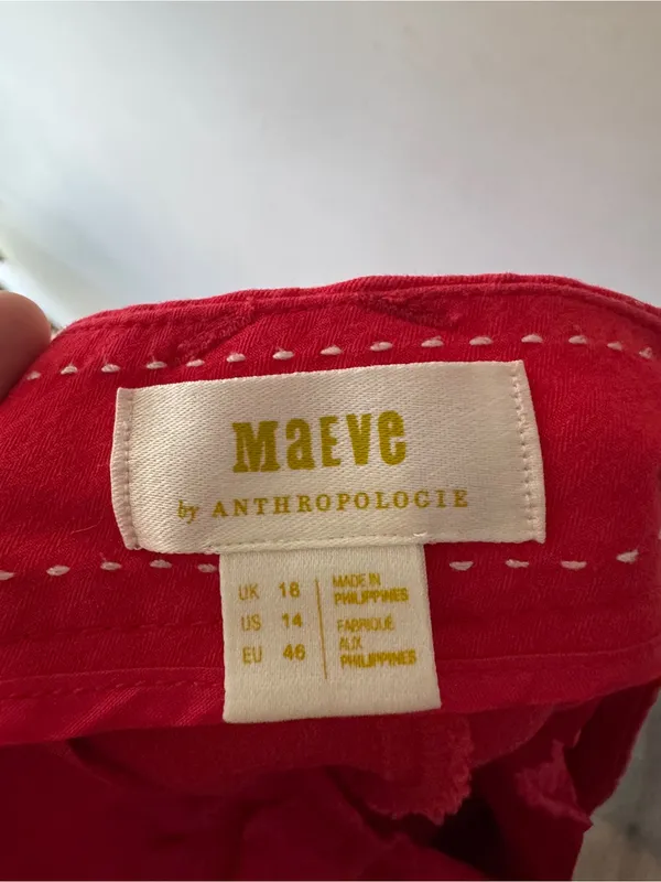 Maeve by Anthropologie Bright Red Tailored Cropped Pants - Image 4