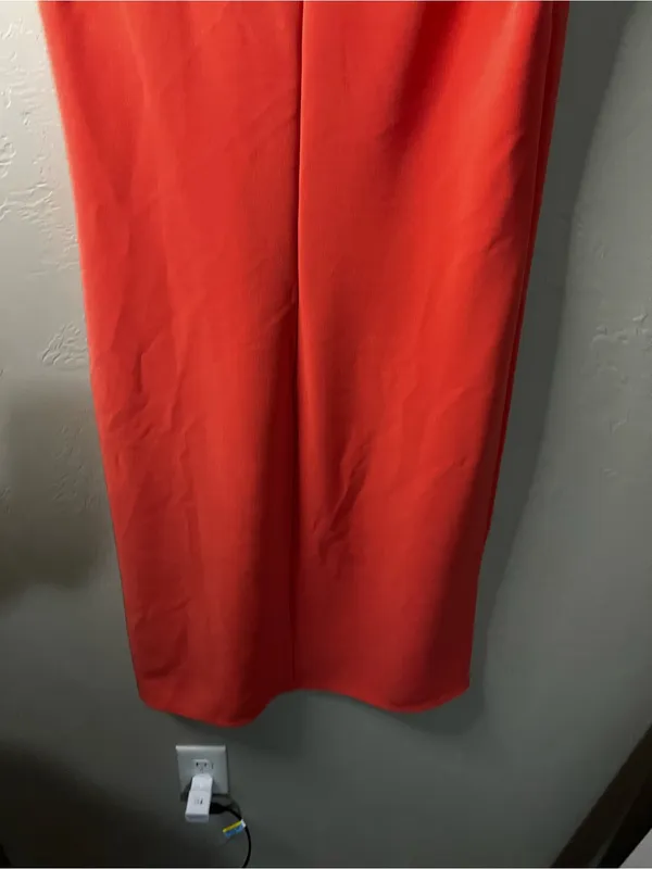 Slinky Brand Coral Orange Sleeveless Midi Dress Casual Resort Summer - Image 9