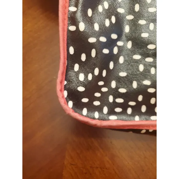 Fossil Keyper Coated Canvas Black & White Polka Dot Crossbody Purse Shoulder Bag - Image 9