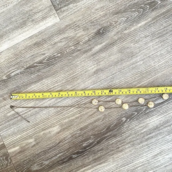 Gold tone yellow circle long chain necklace - Image 5