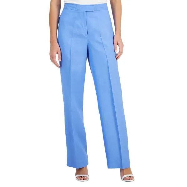 Anne Klein Womens High Rise Wide-Leg Pants 10895793 Adriatic Blue 2 - Image 8