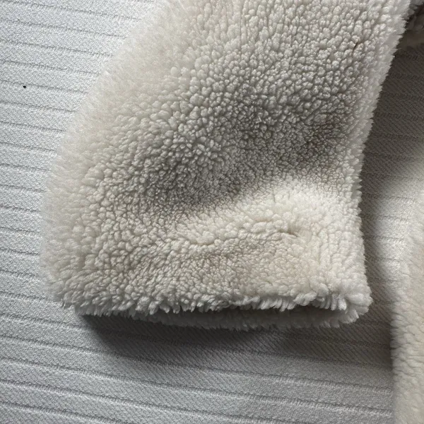 GAP Womens XXL Sherpa Teddy Coat Cream Ivory Fleece Button Jacket Cozy Plush - Image 5