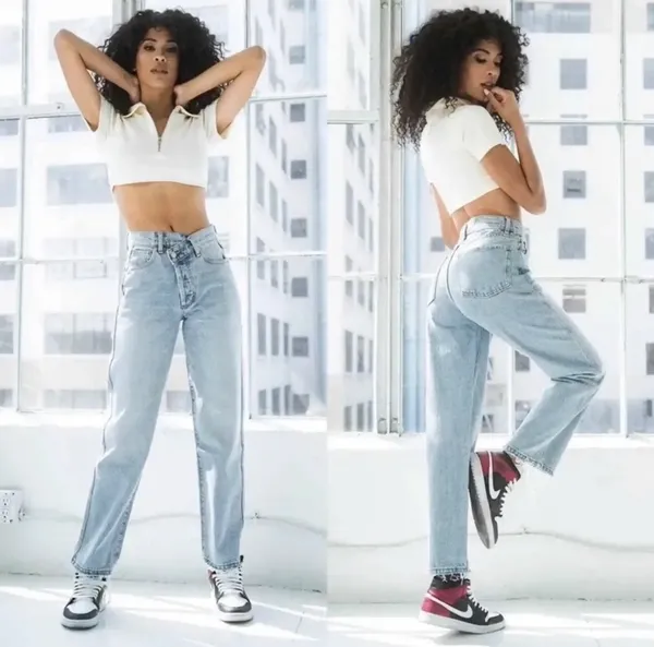 Revice Crossover Waistband Light Wash High waist jeans - Image 2