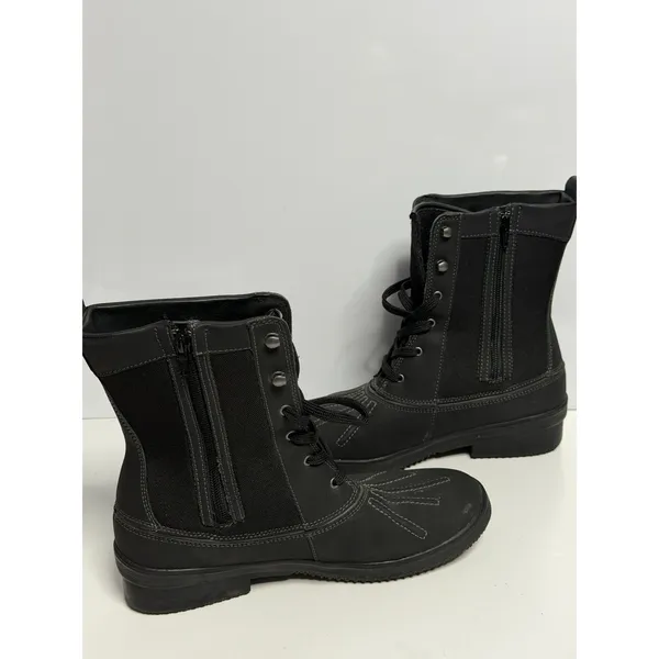 Women's Clarks-Carima Luna-Black Leather Textile Zip Boots Sz 9.5 M C-2 - Image 5