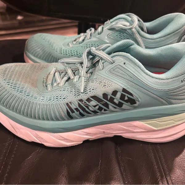 Hoka One One Women's Bondi 7 Teal Athletic Shoes please see stain - Image 6