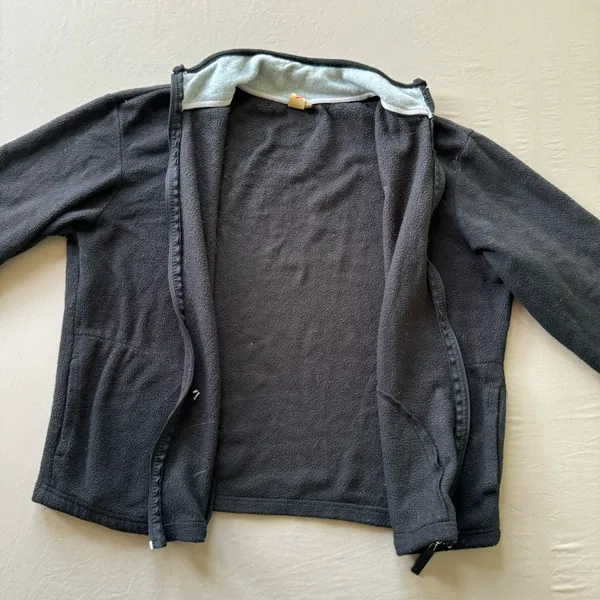 Vintage Fleece Zip Up Jacket Black Size L - Image 4