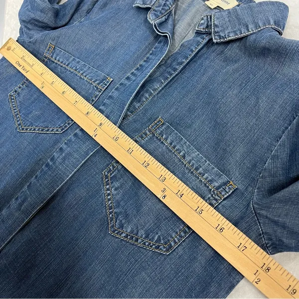Cloth & Stone xs Denim Shirt Tencel Button Down top long sleeve - Image 8