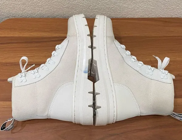 DR. MARTENS Combs Platform Boots in White Ajax+Extra Tough Poly Lace Up Boots 8 - Image 6