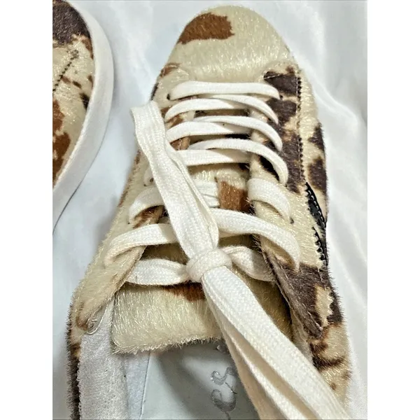Very G Eva Faux Cow Hide Sneakers Women’s 8 Lace Up Deck Shoes Terry Lined - Image 8