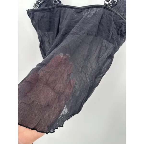Victoria's Secret Womens Black‎ Sheer Tank Top Sz M Sexy Lace Festival Nylon - Image 8