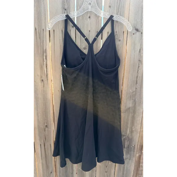 FLX $55 NEW Women's Affirmation Strappy Flounce Active Wear Dress in Black Lg - Image 5