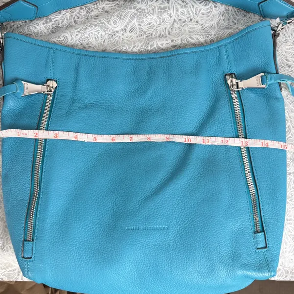Aimee Kestenberg Auburn Hobo Pebbled Leather Bag Deep Sea Blue Turquoise NWT - Image 12