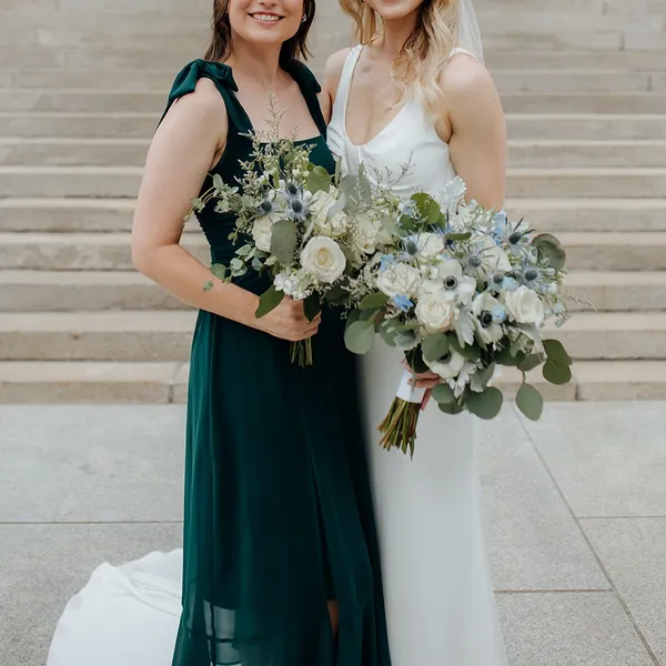 Show Me Your Mumu Claire Midi Dress - Emerald Green Chiffon - Small - Image 4