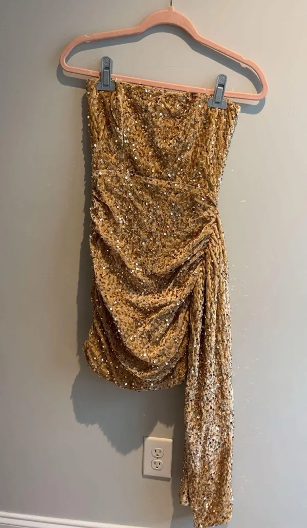 The Pants Store Gold sequin dress - Image 3