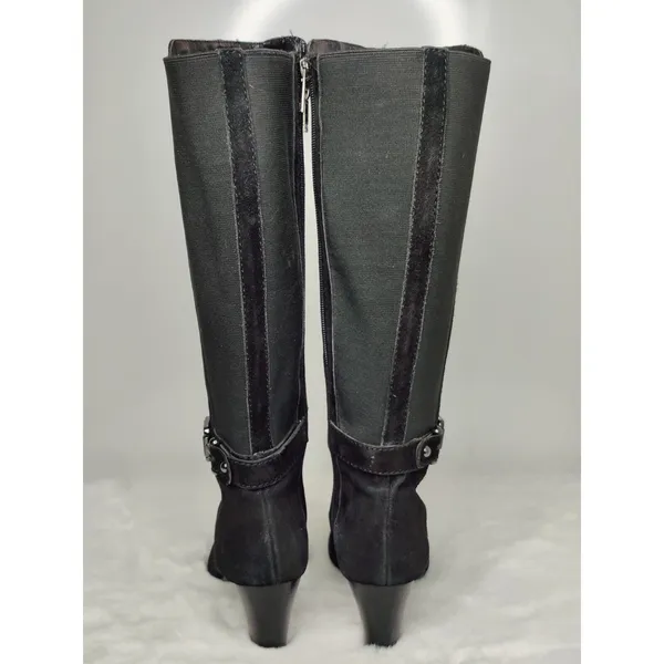 Black Suede Knee-High Boots Sz 7.5 - Image 4