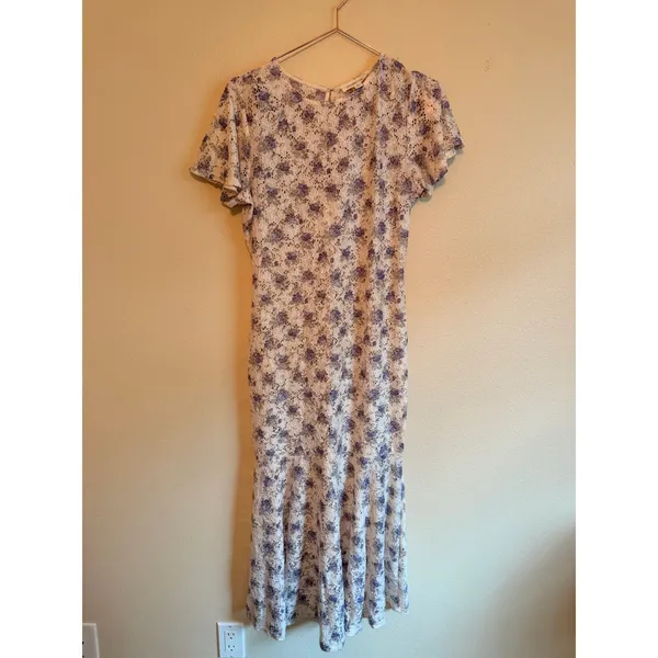 Shabby Chic Lace Dress Women Small Purple‎ Floral Cottagecore Romantic S20B0231 - Image 2