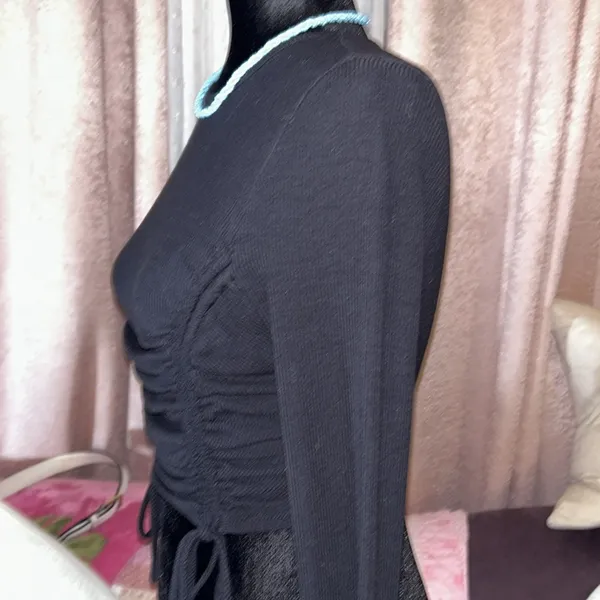 Publix Size M Long Sleeve Black Ribbed Crop Top - Image 7