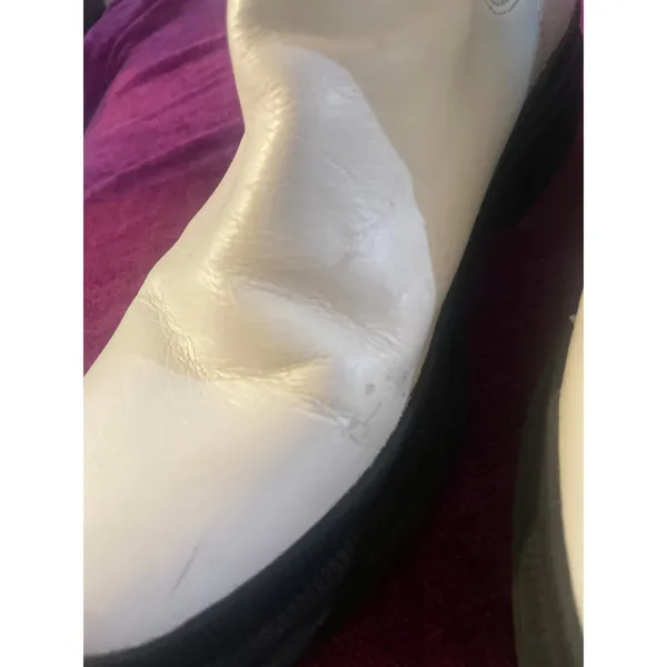 LUCKY BRAND Ellerey Lug Sole Chelsea Boots White Black Size 8.5 39 COMBAT GRUNGE - Image 8