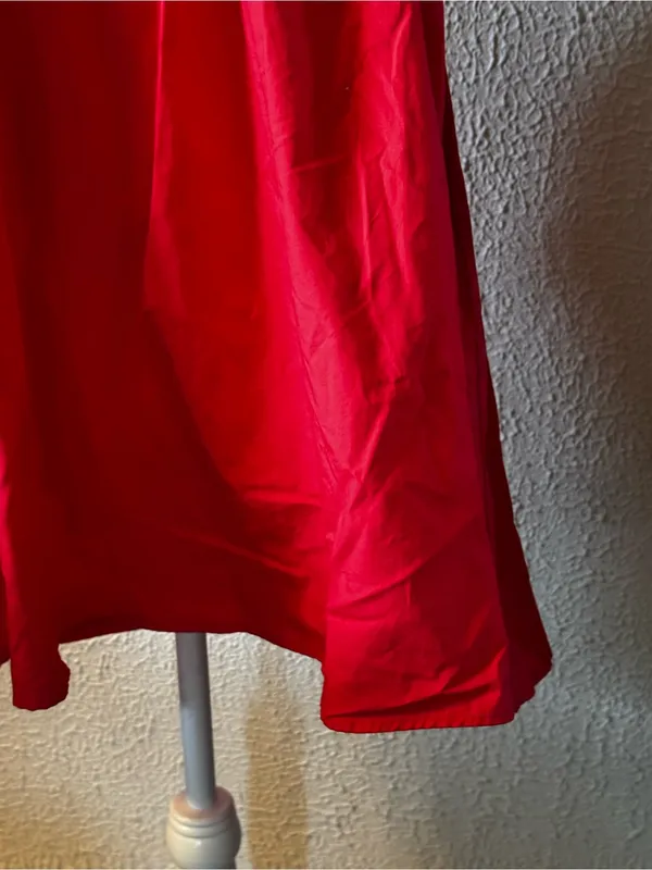 Draper James Red Square-Neck Puff Sleeve Mini Dress - Image 3