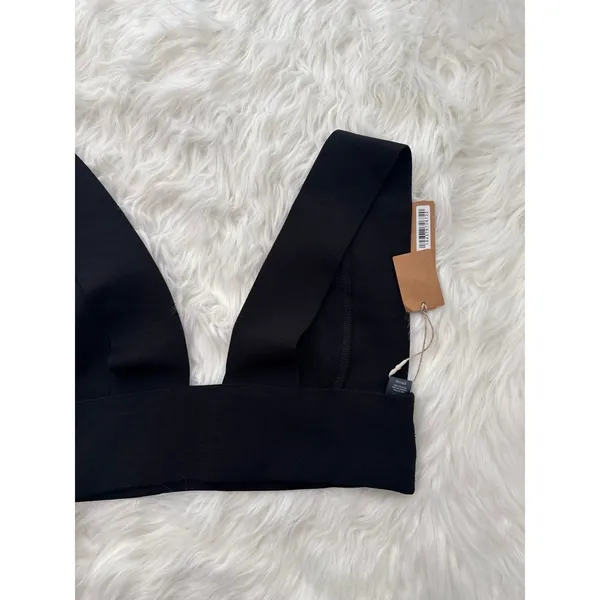 Skims Knit Swim Plunge Bikini Top Onyx Size Small - Image 6