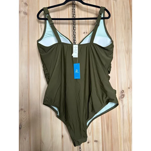 NWT Cupshe Ruched Underwire Bathing Suit Curvy Tummy Control 1-PC Swimsuit Sz 3X - Image 5