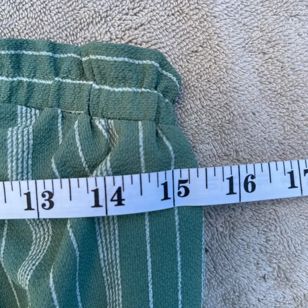 Monteau Green Striped jumpsuit summer classic strapless large - Image 5