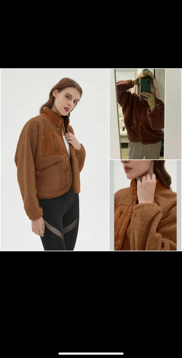 Brown Sherpa Jacket Size XS - Image 2