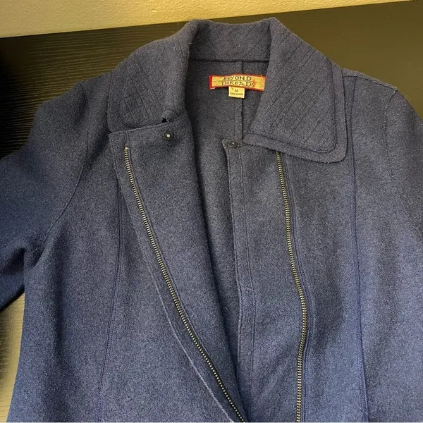 Beyond Threads Alpaca Wool Cardigan Zip Up Sweater Blue Women’s‎ Medium Peru - Image 10